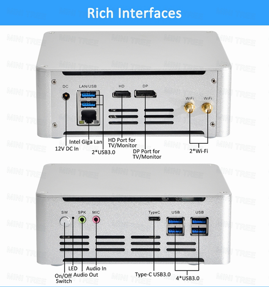 Intel Cpu Core I7 - كمبيوتر مكتبي صغير Win11 Mini PC