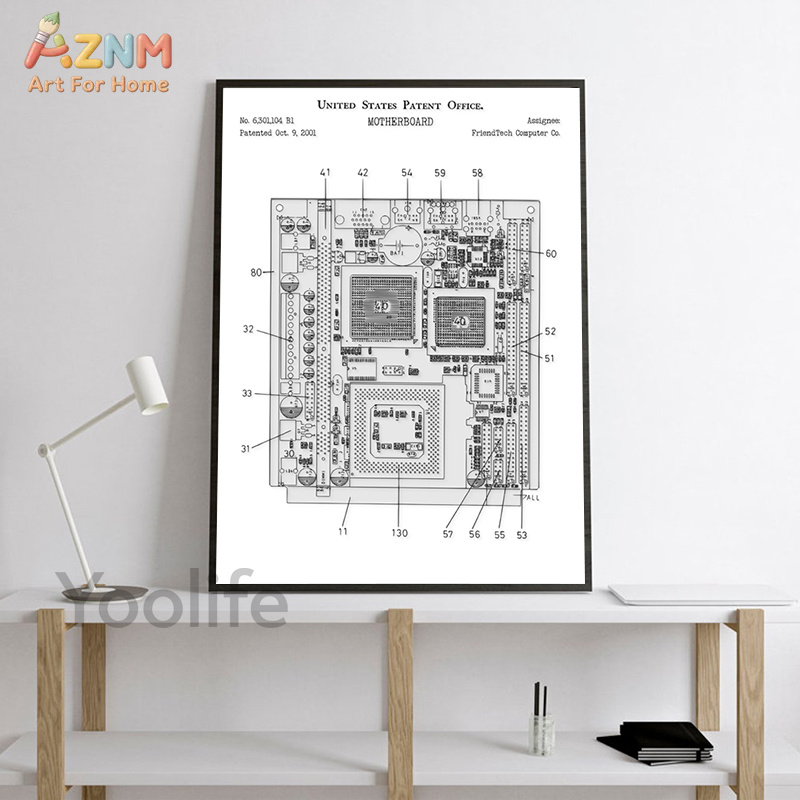 لوحة قماشية مطبوعة بتصميم لوحة - مراجعة Tech Office Wall وسعره